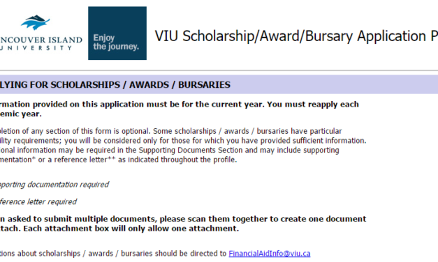 VIU Services: Scholarships, Awards, and Bursaries